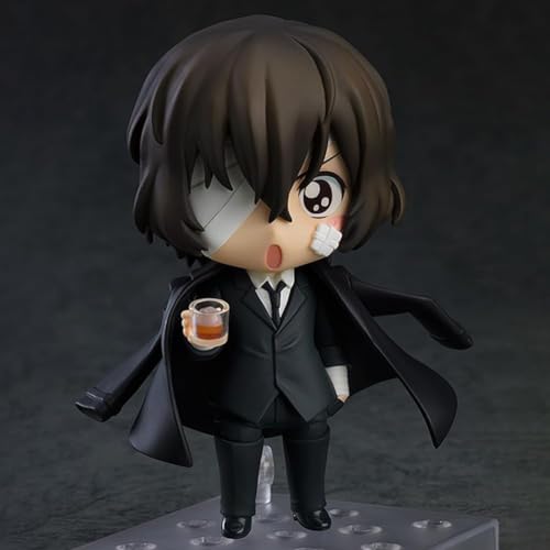 KWJTOY Bungo - Figuras de perros callejeros, figura de Nakajima Atsushi, de PVC, versión Q, estatuas de anime, cabeza intercambiable, modelo, adornos, regalos coleccionables (2 piezas/juego-a)