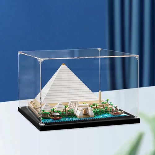 La vitrina acrílica es compatible con el modelo Lego Great Pyramid of Giza 21058. Caja de exhibición transparente a prueba de polvo (solo caja de almacenamiento de 3 mm) (transparente)