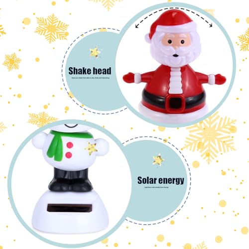 LAANCOO 3pcs Solar Dancing Snowman Toy Toy Solar Powered Dancing Santa Claus Swinging Santa Window Car Pasual Decoración Juguete Bobble Toy