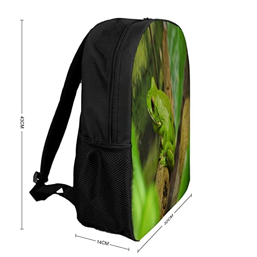 LAerper Mochila de rana animal de 17 pulgadas con labios blancos TreeFrog Mochila escolar impresa en 3D Ultra cómoda y estable, mochila unisex para niños