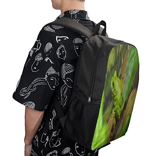 LAerper Mochila de rana animal de 17 pulgadas con labios blancos TreeFrog Mochila escolar impresa en 3D Ultra cómoda y estable, mochila unisex para niños