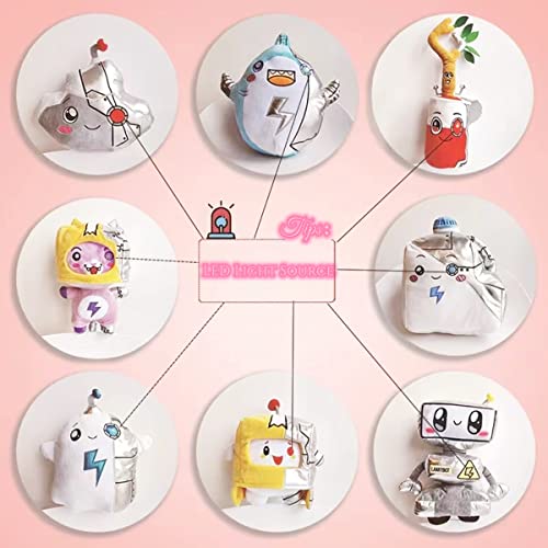 LANKYBOX Cyborg Plush Toy,LED Cyborg Soft Stuffed Plush Toy,Detachable Cute Robot Doll,Best Gift for Kids and Fans (lankybot)