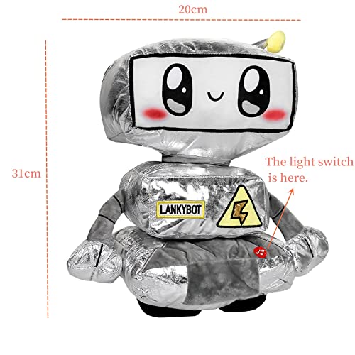 LANKYBOX Cyborg Plush Toy,LED Cyborg Soft Stuffed Plush Toy,Detachable Cute Robot Doll,Best Gift for Kids and Fans (lankybot)