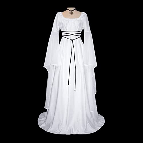 Laonajkd Vestido Medieval Mujer Vestido Vintage Gótico para Mujer Disfraz para Halloween Mujer Disfraz Cosplay Mujer Disfraz Edad Media Disfraces para Adultos Juego de Rol,Drama