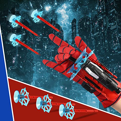 Launcher Glove, Web Shooters, Guantes de Plástico Cosplay para Niños, Guantes de Juguetes para Niños, Lanza Telarañas, Juegos de Guantes de Lanzador, Juguete Educativo para Niños.