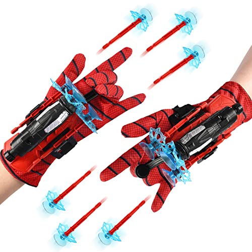 Launcher Glove, Web Shooters, Guantes de Plástico Cosplay para Niños, Guantes de Juguetes para Niños, Lanza Telarañas, Juegos de Guantes de Lanzador, Juguete Educativo para Niños.