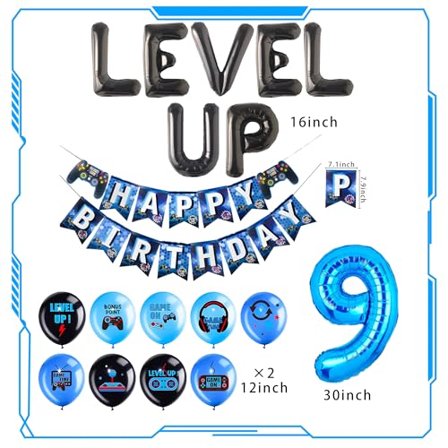 LaVenty Level Up - Decoración para fiesta de cumpleaños (color 9)