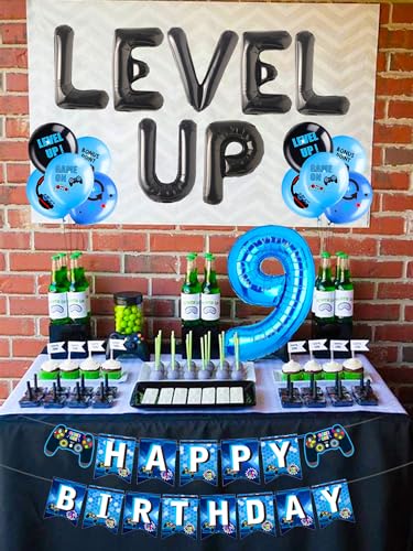 LaVenty Level Up - Decoración para fiesta de cumpleaños (color 9)