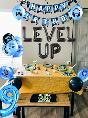 LaVenty Level Up - Decoración para fiesta de cumpleaños (color 9)