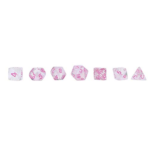 LDYGHome Dados Set para Dragones Y Mazmorras D&D, Dado Poliédrico Y De rol, 7Pcs Dados por Parte Translúcida De Color Rosa Juego D4-20 Multi Caras Acrylic Dice