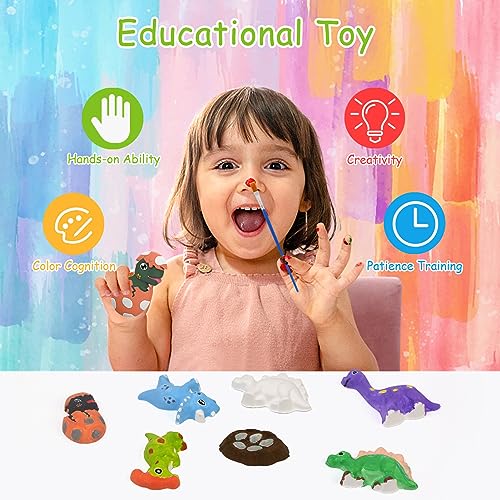 LEADSTAR Kit Pintura Dinosaurios Juguetes Manualidades Niños Juguetes para Pintar Juego de Arte de Escayola Regalos de Creativo para Cumpleaños Navidad Niños Niñas 3 4 5 6 7 8 9 10 12 Años