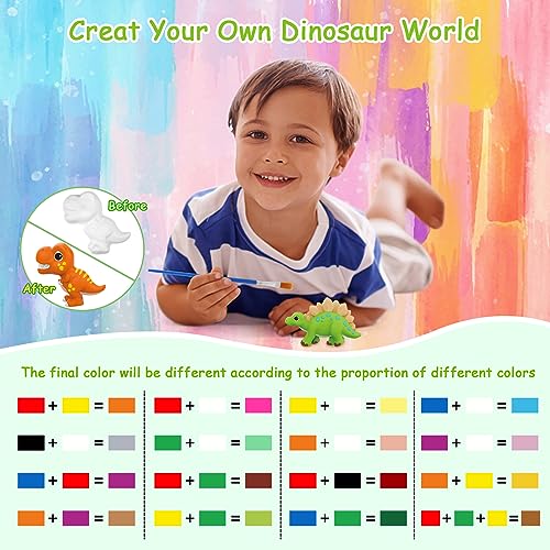 LEADSTAR Kit Pintura Dinosaurios Juguetes Manualidades Niños Juguetes para Pintar Juego de Arte de Escayola Regalos de Creativo para Cumpleaños Navidad Niños Niñas 3 4 5 6 7 8 9 10 12 Años