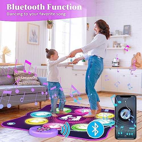 LEAPRCSTORE Alfombra de Baile Juguetes para Niñas Niños, Música Alfombrilla de Baile con 8 Flechas de Luz LED y Inalámbrico Bluetooth, 6 Modos, Navidad Cumpleaños Regalos para 3 4 5 6 7 8 9 10+ Años