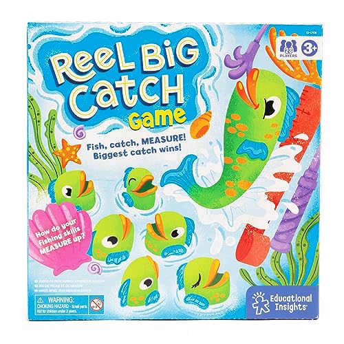 Learning Resources- Pesca el pez más Grande tempranas Preescolar aprendan a medir, Juego de matemáticas, 2 a 3 Jugadores, niñas de 3+ años, Multicolor (EI-1708)