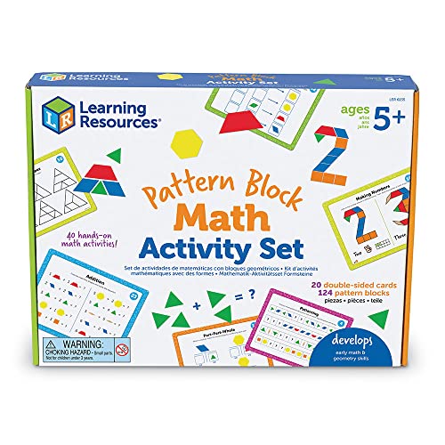 Learning Resources- Set de Actividades Bloques geométricos niños, Juegos didácticos, matemáticas de Preescolar, Montessori, 144 Piezas, 5+ años, Multicolor, Medium (LER6135)