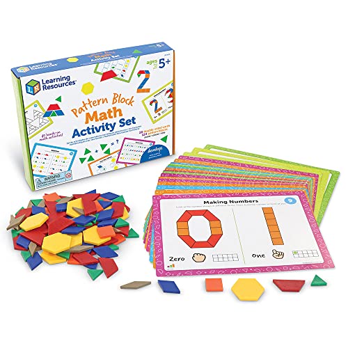 Learning Resources- Set de Actividades Bloques geométricos niños, Juegos didácticos, matemáticas de Preescolar, Montessori, 144 Piezas, 5+ años, Multicolor, Medium (LER6135)