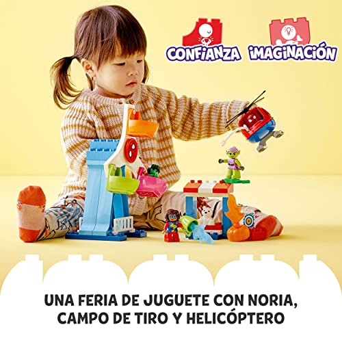 LEGO 10963 Duplo Marvel Spider-Man y Sus Amigos: Aventura en la Feria, Helicóptero de Juguete para Niños de 2-5 Años, Figura de Duende Verde y Más