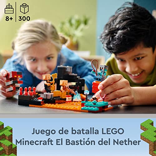 LEGO 21185 Minecraft El Bastión del Nether, Juguete de Batallas con Figuras, Piglin, Set de Construcción para Niños a Partir de 8 Años