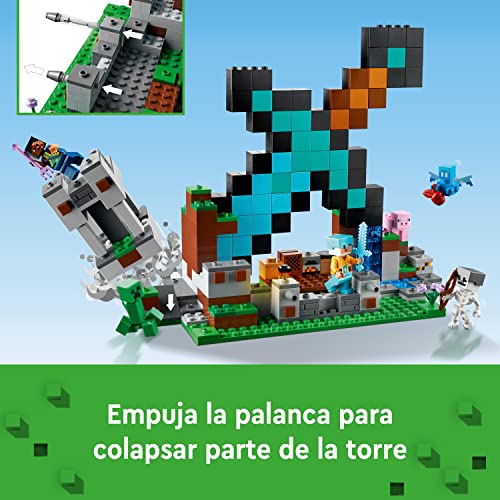 LEGO 21244 Minecraft La Fortificación-Espada, Juguete de Construcción, Mini Figuras Creeper, Soldado & 21241 Minecraft La Cabaña-Abeja, Juguete de Granja, Casa para Construir