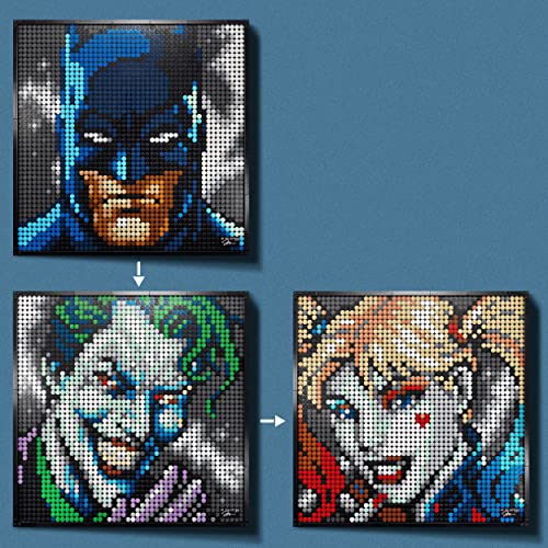 LEGO 31205 Art Jim Lee: Colección de Batman, Joker y Harley Quinn, Manualidades para Adultos, Cuadro, Decoración Casa, Regalos para Hombres y Mujeres