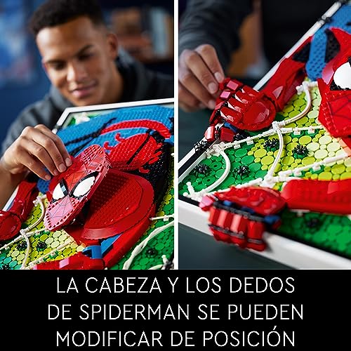 LEGO 31209 Art El Increíble Spider-Man Set Mural 3D, Póster de Lienzo para Construir, Decoración de Súperhéroe para el Hogar, Actividad Creativa, Regalo de Cómic para Adolescentes y Adultos