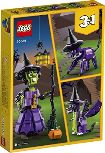 LEGO 40562 Creator 3 en 1 Halloween edición limitada de bruja mística construida con gato espeluznante alternativo o dragón construye 257 piezas perfectas para Halloween