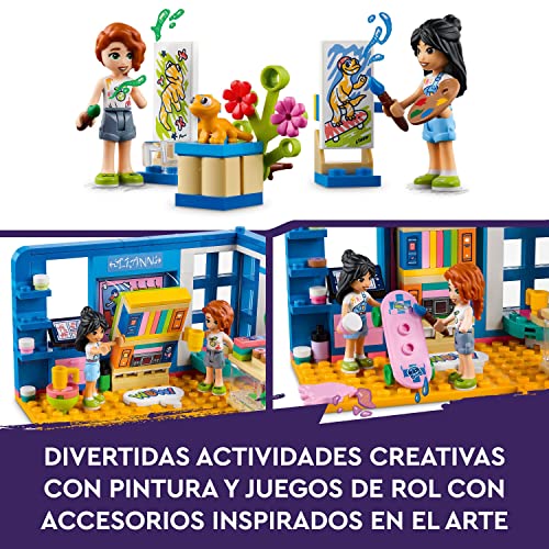 LEGO 41739 Friends Habitación de Liann, Arte y Manualidades, Mini Muñeca Autumun y Perrito, Personajes 2023, Juguete Coleccionable para Niñas y Niños de 6 Años o Más