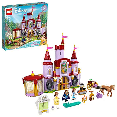 LEGO 43196 Disney Princess Castillo de Bella y Bestia, Juguete de Construcción para Niños con 3 Mini Muñecas y 7 Figuras