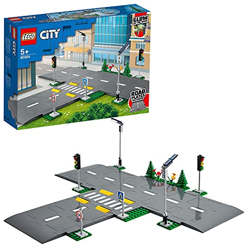 LEGO 60335 City Estación de Tren, Juguete con Autobús, Camión, Vías, Bases de Carretera y Paso a Nivel & 60304 City Bases de Carretera, Juguetes para Niños de 5 Años o Más