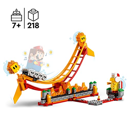 LEGO 71416 Super Mario Set de Expansión: Gran Ola de Lava, Hermano Fuego y 2 Gotas de Lava, Coleccionable Mario Bros, Juguete de Construcción, Combinar con Pack Inicial