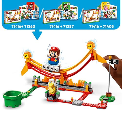 LEGO 71416 Super Mario Set de Expansión: Gran Ola de Lava, Hermano Fuego y 2 Gotas de Lava, Coleccionable Mario Bros, Juguete de Construcción, Combinar con Pack Inicial