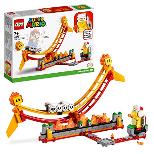 LEGO 71416 Super Mario Set de Expansión: Gran Ola de Lava, Hermano Fuego y 2 Gotas de Lava, Coleccionable Mario Bros, Juguete de Construcción, Combinar con Pack Inicial