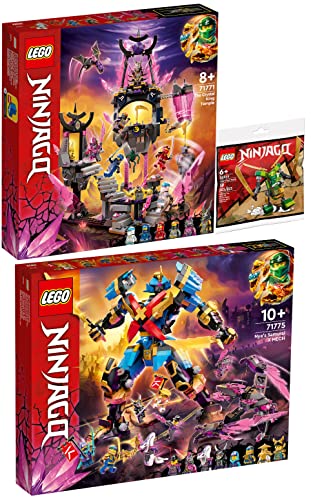 Lego 71775 Nyas Samurai-X-Mech, 71771 El Templo del Rey de Cristal & 30593 Lloyd Suit Mech Polybag