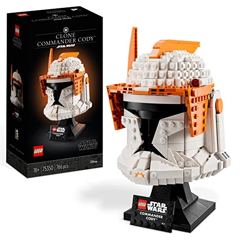 LEGO 75350 Star Wars Casco del Comandante Clon Cody, Manualidades para Adultos, Película Las Guerras Clon & 75328 Star Wars Casco del Mandaloriano, Set de Maqueta para Construir