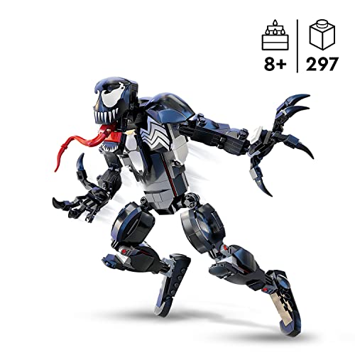 LEGO 76230 Marvel Figura de Venom, Muñeco de Supervillano Articulado, Juguetes de Spider-Man, Modelo Coleccionable de Película para Niños y Niñas