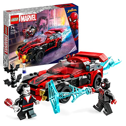 LEGO 76244 Marvel Miles Morales vs. Morbius, Juguete de Spider-Man para Construir, Coche de Carreras, Mini Figuras Spidey & 10782 Marvel Spidey y Su Superequipo Camiones de Combate de Hulk y Rino