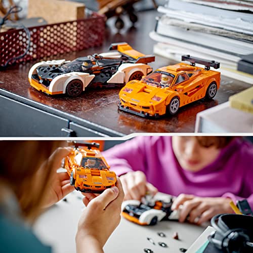 LEGO 76918 Speed Champions McLaren Solus GT y McLaren F1 LM, 2 Coches de Juguete para Construir, Maqueta de Deportivos, Réplicas Coleccionables, 2023