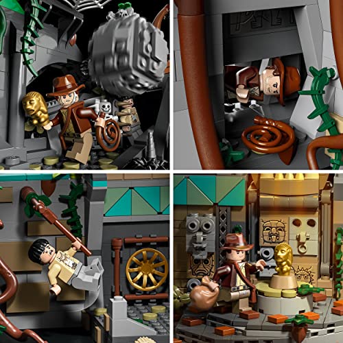LEGO 77015 Indiana Jones Templo del Ídolo Dorado, Maqueta para Construir para Adultos, Película en Busca del Arca Peridda, Set Interactivo con Mini Figuras