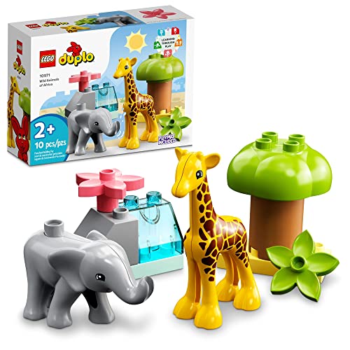 LEGO DUPLO Wild Animals of Africa 10971 - Juego de juguetes de construcción para niños pequeños, niños y niñas de 2 a 5 años (10 piezas)