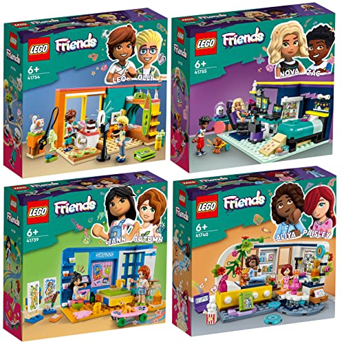 Lego Friends 41755 Novas Habitación 41754 Leos, 41740 Aliyas Habitación & 41739 Lianns Habitación