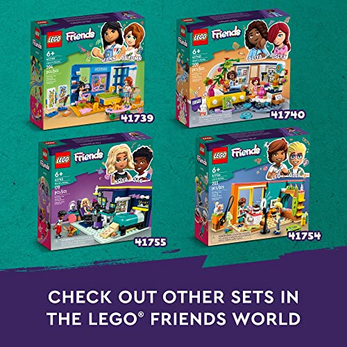 LEGO Friends Nova's Room 41755, juego de dormitorio temático de juegos, juguete coleccionable con mini muñeca Zac y pepinillo The Dog, pequeña idea de regalo para niños a partir de 6 años