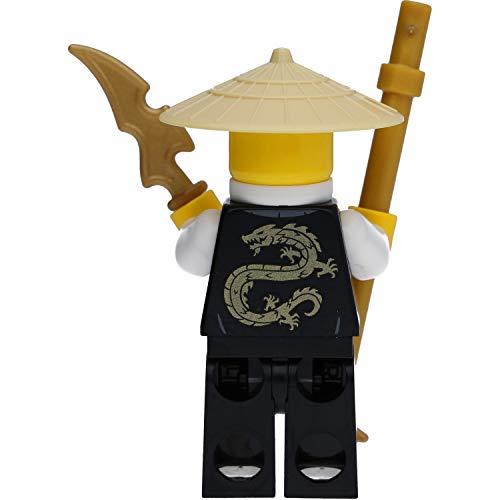 LEGO Ninjago - Figura de Sensei Wu en túnica negra con armas (Legacy)