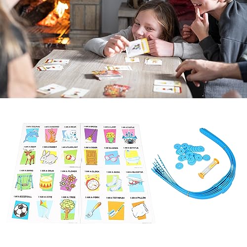 LenTLy Juego de Mesa de Adivinanzas con Imágenes, Juego de Mesa What Am I, Reglas Simples, Diademas Ajustables para Niños para Fiestas