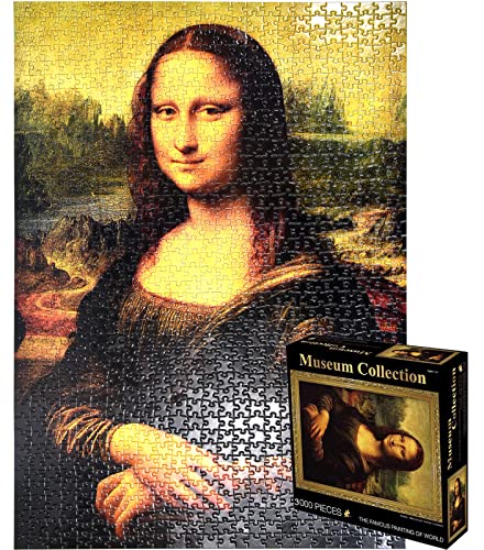 Leonardo da Vinci Mona Lisa - Puzzle de 3000 piezas para adultos, 115 x 82 cm, puzles clásicos para adultos, 3000 piezas, pesados, adultos, niños, 3000 piezas