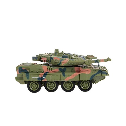 Leopard 2A7 alemán - Mini Tanque teledirigido RC con batería integrada, vehículo de Combate de Tanque teledirigible en Todas Las direcciones, Juego Completo Incl. Mando a Distancia