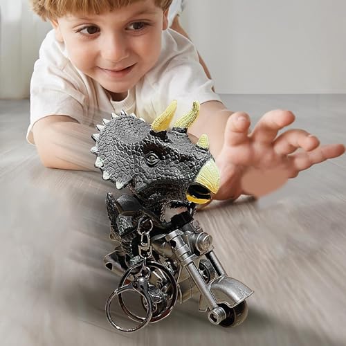 Leryveo Dinosaur Motorcycle Toys | Dinosaur Games Boy Toys Hung Accessories | Friction Powered Dino Vehicles Pull Back Keychain | Dino Vehicles Cool Birthday Gifts