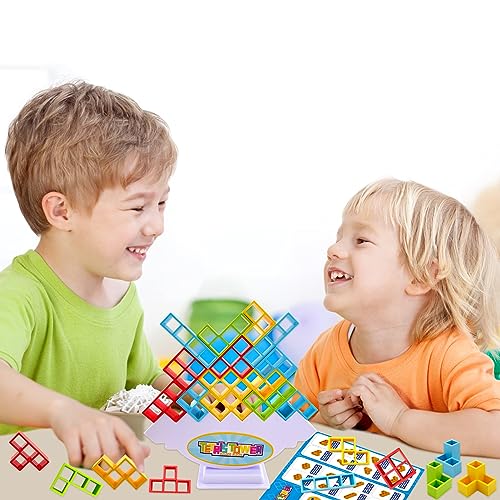 Lets Joy Tetra Tower Balance Blocks, Tetra Tower Balance Game, Bloques de Tetris, Tetra Tower Game para Niños, Juegos Apilables para Niños, Juguetes de Montessori Educativos, Regalo para Niños