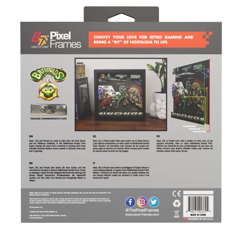 Level Up Labs Pixel Frames: Battletoads Big Bad Boot Caja de sombra 3D Decoración enmarcada para pared, hogar, exhibición de estantes, póster de juego, colección de arte para niños, niñas,