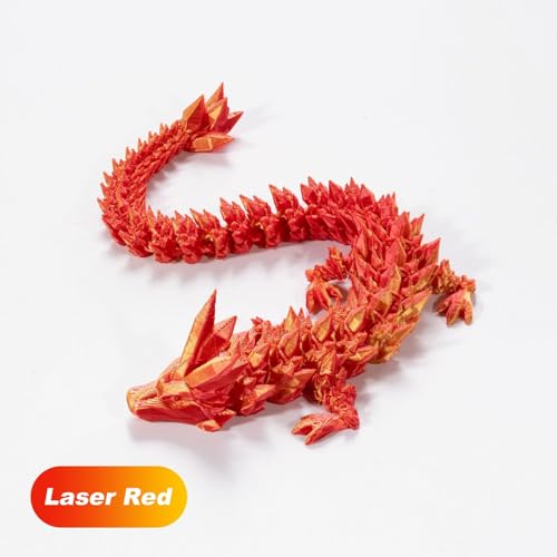 LGZY Adornos dragón Impresos en 3D, Juguetes articulados con Forma Huevo dragón, Huevo de dragón de Cristal de ensueño, Adornos de Huevo de Dragón,Laser Red