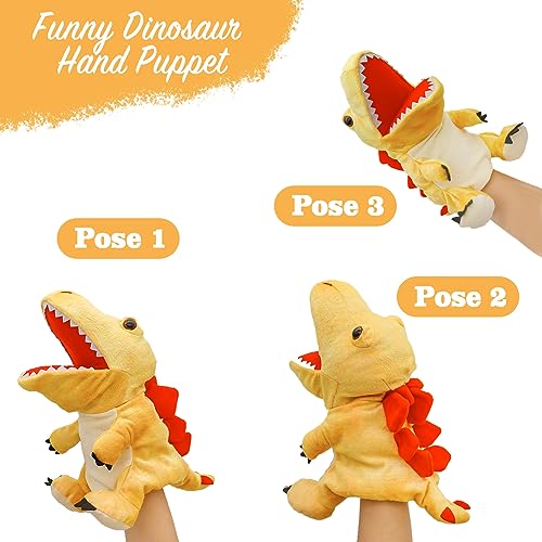 lilizzhoumax Estegosaurio de Peluche Marioneta de Mano, Dinosaurio de Peluche Lindas Muñecas de Relleno de Roedores, Bonitos Juegos de rol, Juguetes interactivos de educación temprana para niños